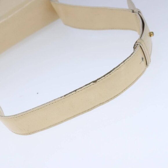 CELINE Circle Shoulder Bag Leather Beige Gold Auth 102742 - Picture 7 of 15